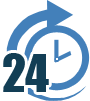 24 Stunden erreichbar